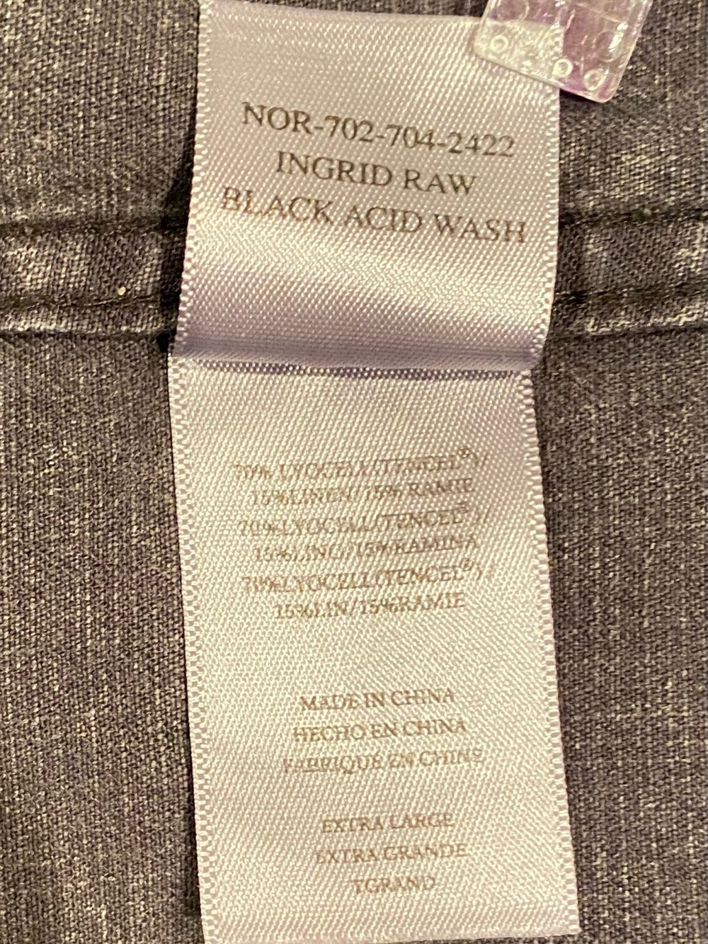 Rails Ingrid Gray Lyocell Linen Acid Wash Button Down , size XL, NWT - Picture 7 of 12